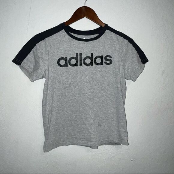 Women's Adidas Grey & Black Logo T-Shirt - Picture 2 of 6